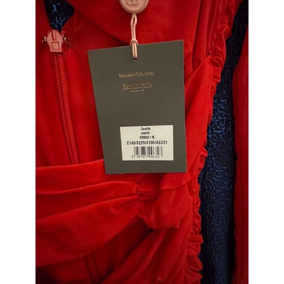 House Of CB Silk Cut Out Mini Dress Scarlet Size Medium NWT - Picture 5 of 5